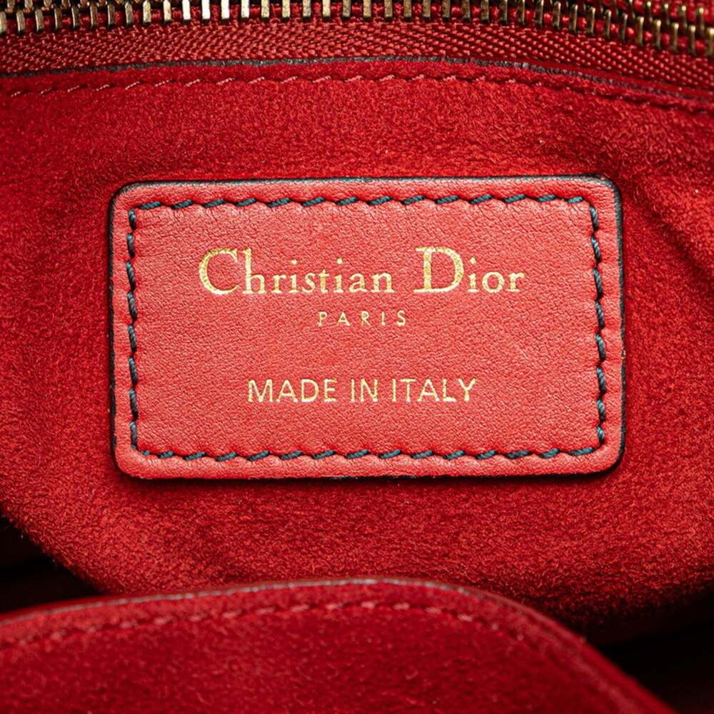 CHRISTIAN DIOR Red Lambskin Leather Shoulder Bag - Picture 7 of 9